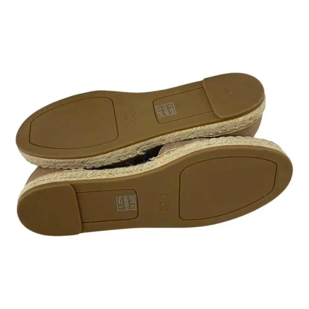 Eileen Fisher Lala Espadrille Flat In Light Gold Size 7.5 NWT $195 MSRP